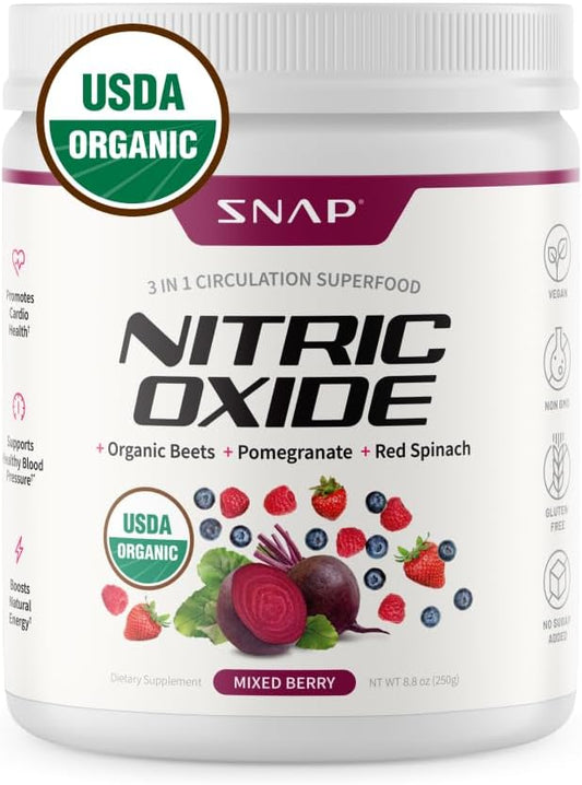 Organic Beet Root Powder Supplement for Healthy Blood Pressure & Circulation - 250g (Mixed Berry)