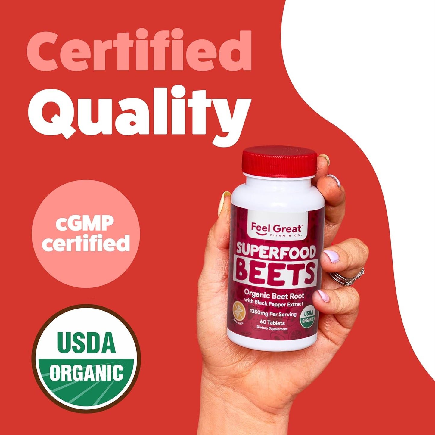 Organic Beet Root Powder Tablets | Nitric Oxide Supplement for Healthy Circulation & Natural Energy