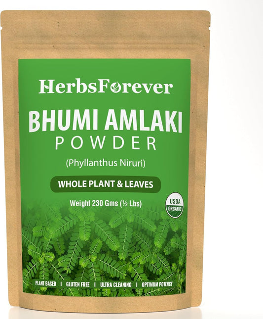 Organic Bhumy Amalaki Powder (Chanca Piedra) - 230g | Supports Healthy Liver, Kidney, Gallbladder | Detox Function | Phyllanthus Niruri