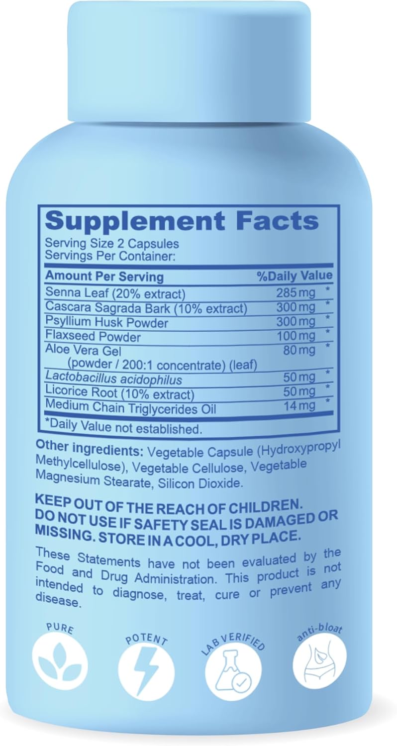 Organic BioImmune Slimtox™ 15-Day Colon Cleanse & Detox with Probiotics for Flat Stomach, Less Bloat, and Increased Energy - Constipation Relief, Toxin Flush