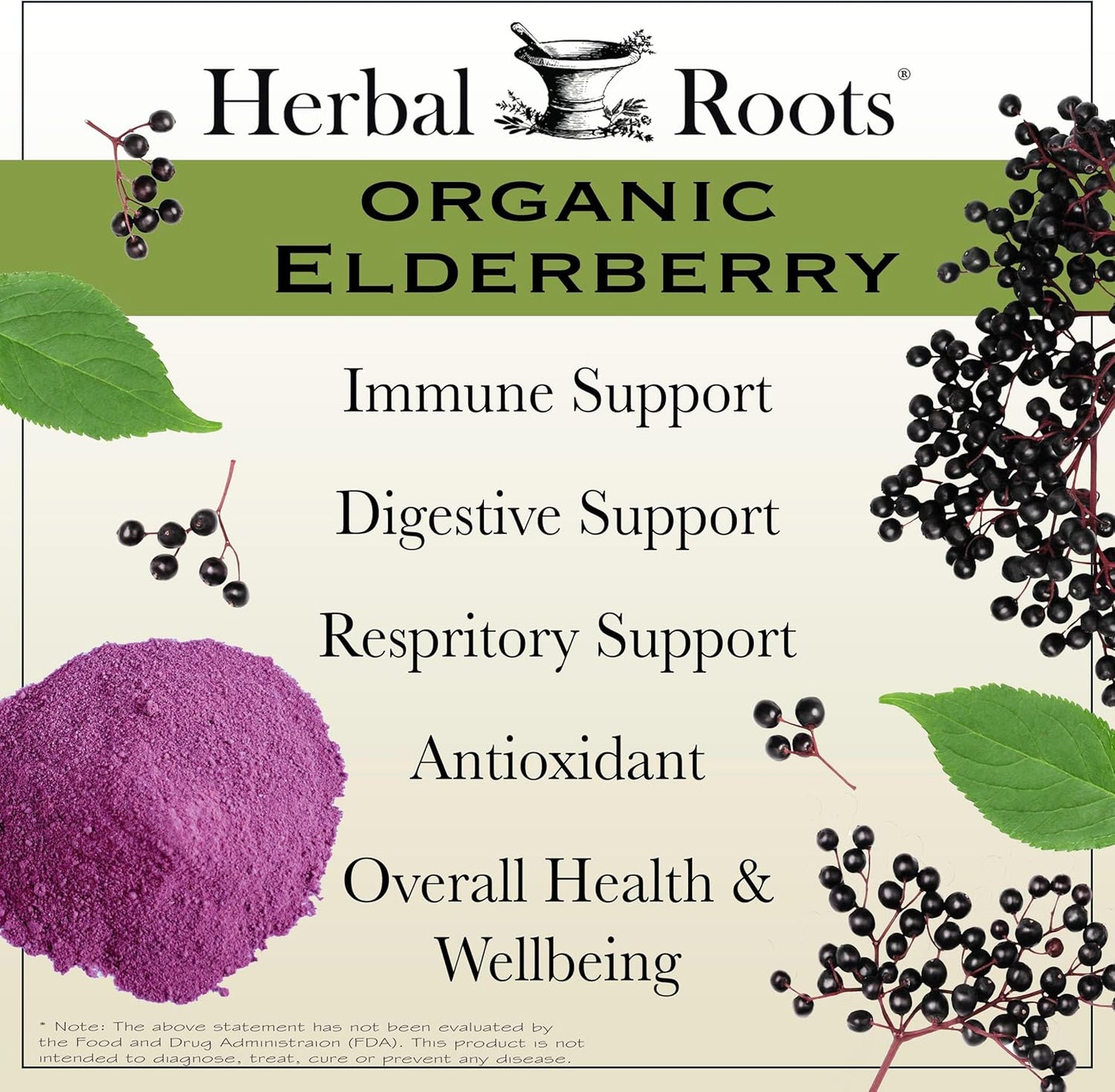 Organic Black Elderberry Capsules | Max Strength | Vegan | Made with Organic Sambucus | 60 Capsules