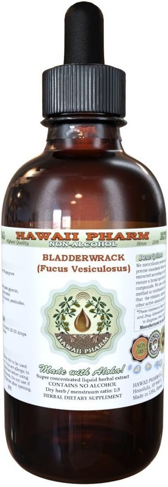 Organic Bladderwrack Liquid Extract - Alcohol-Free Herbal Supplement - 2 oz Bottle by Hawaii Pharm