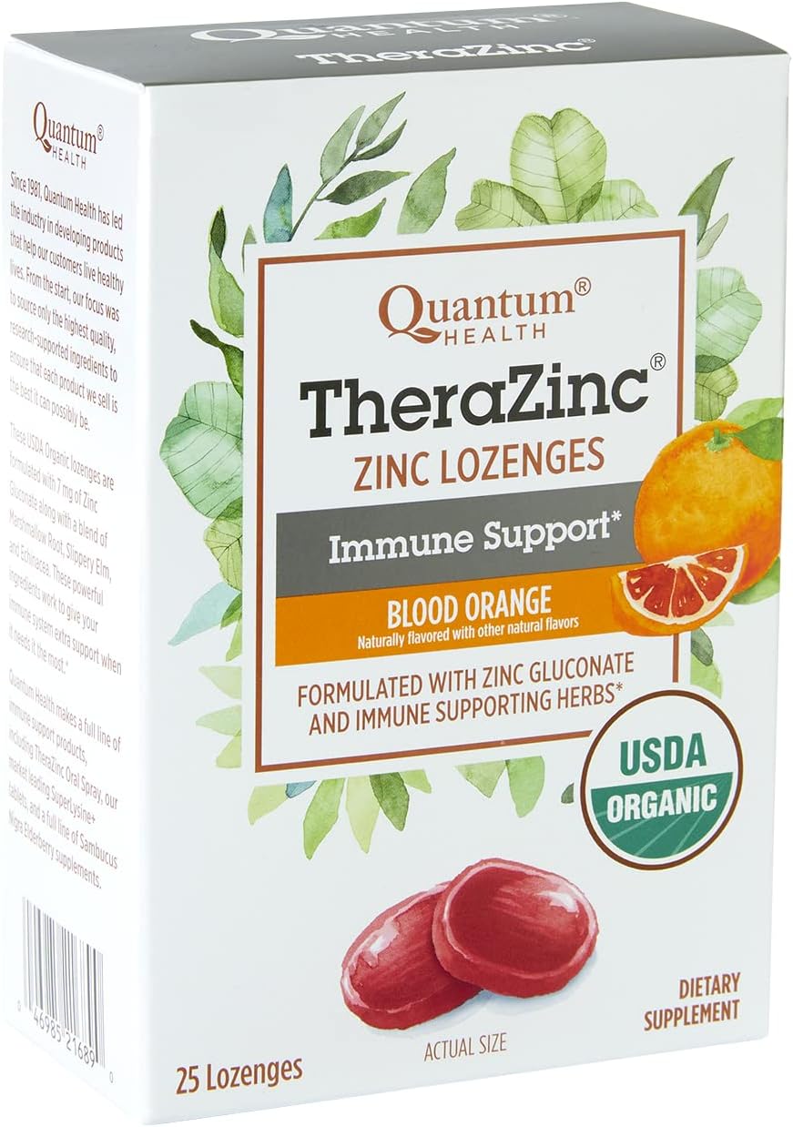 Organic Blood Orange TheraZinc Lozenges for Immune Support - 25 Count