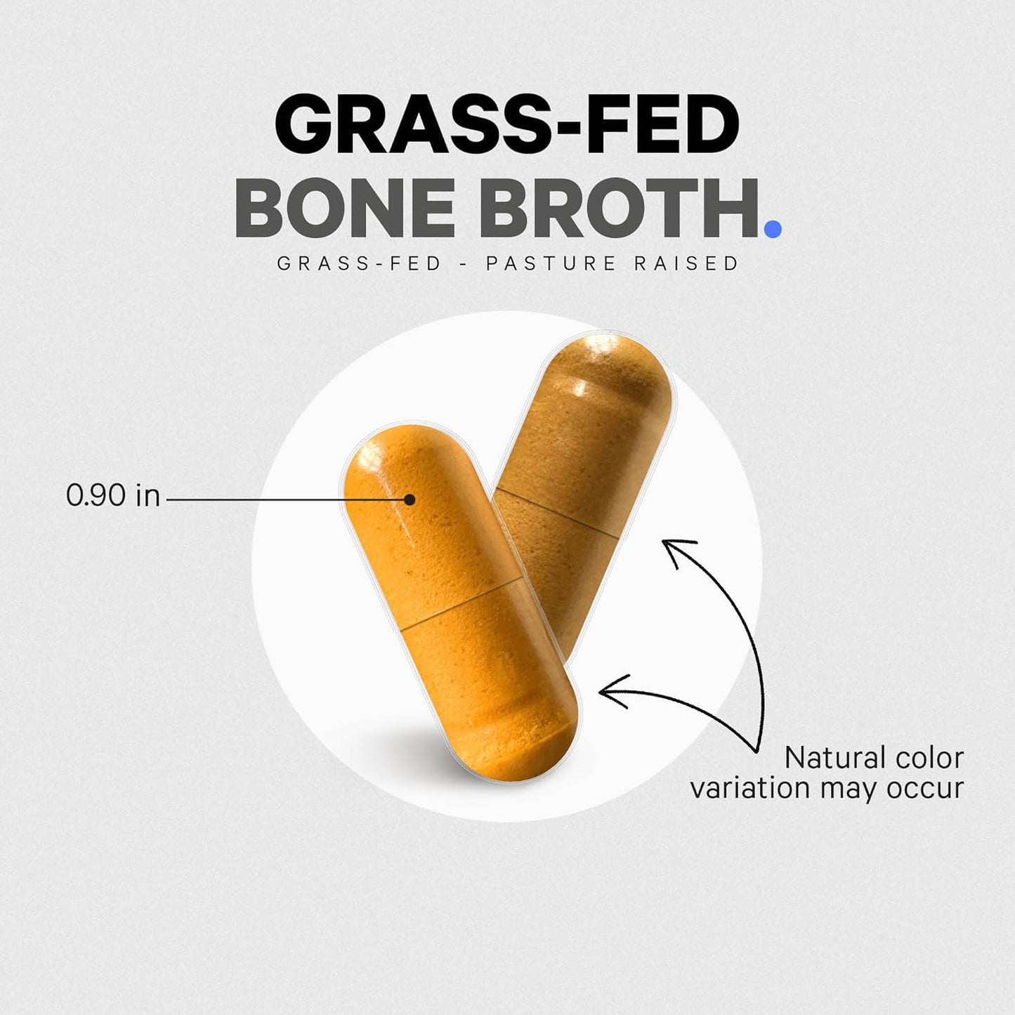 Organic Bone Broth Collagen Peptides Capsules with Turmeric & Ashwagandha - Grass Fed Beef & Free-Range Chicken - Non-GMO - 180 Capsules