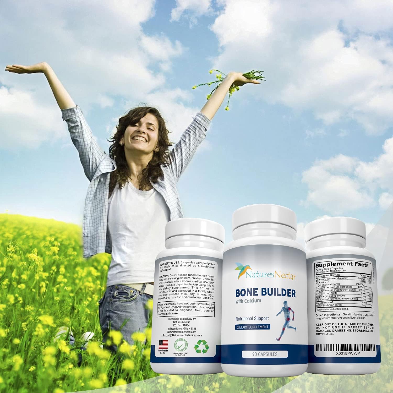 Organic Bone Strength Formula for Women - Boost Bone Health and Growth - Enhanced Absorption for Maximum Results - Improve Bone Care and Vitality