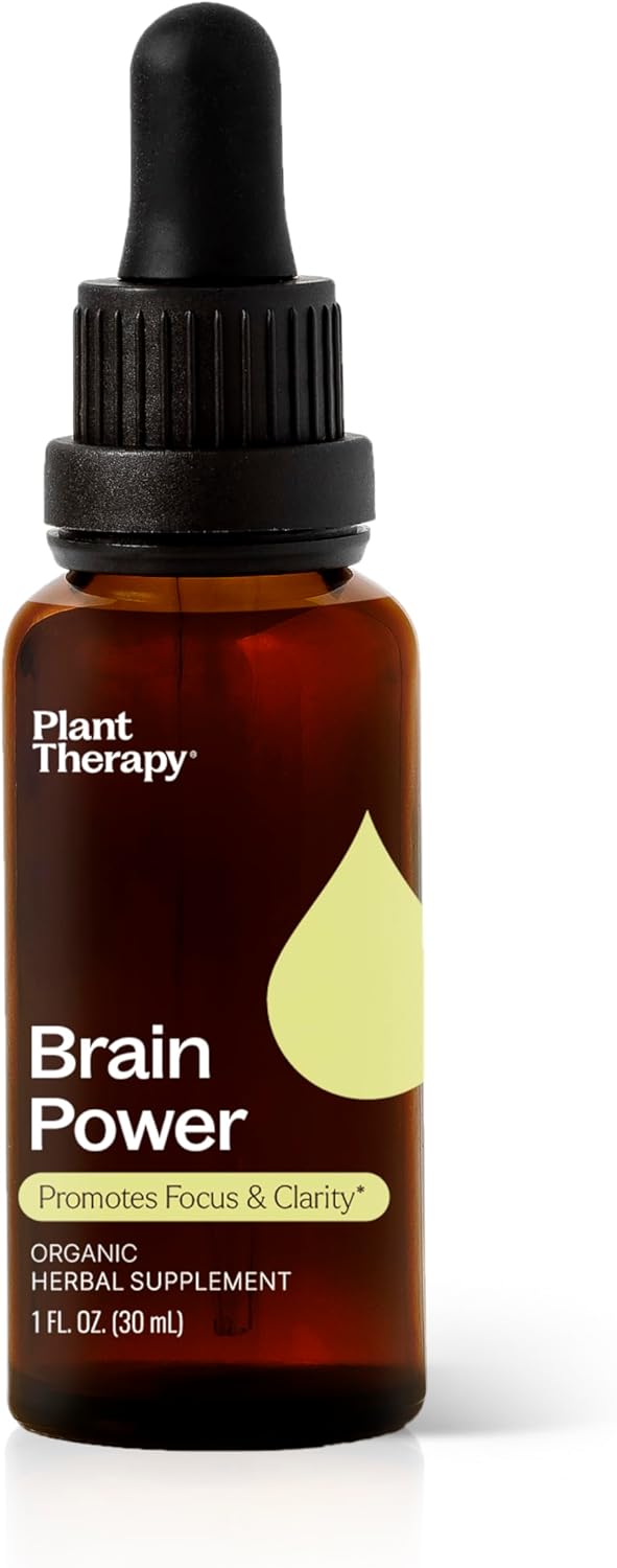 Organic Brain Power Tincture 30 mL - Supports Focus, Clarity, Alertness, Memory - Brain Boost Supplement with Benefits