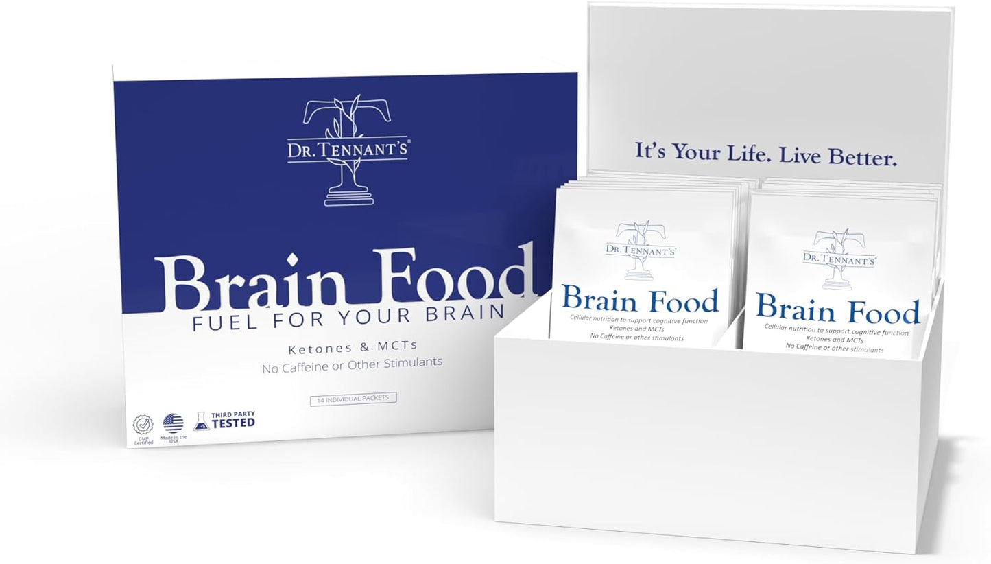 Organic Brain Supplement for Cognitive Focus and Memory Function - Dr. Tennant's Brain Food - 14 Servings