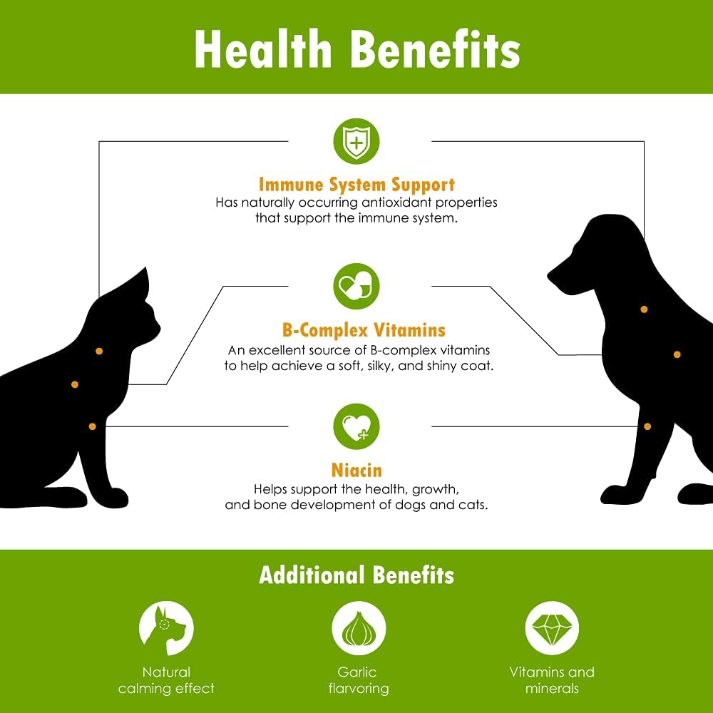 Organic Brewer's Yeast Soft Chews for Dogs and Cats - Boosts Immunity, Digestion, Skin, and Coat - 90 Count