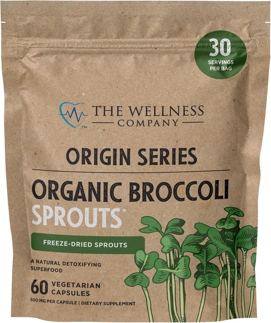 Organic Broccoli Sprouts Capsules | Vegan Detox Superfood | 60 Capsules (1 Month) | Non-GMO, Gluten-Free | Supports Immune & Metabolic Health
