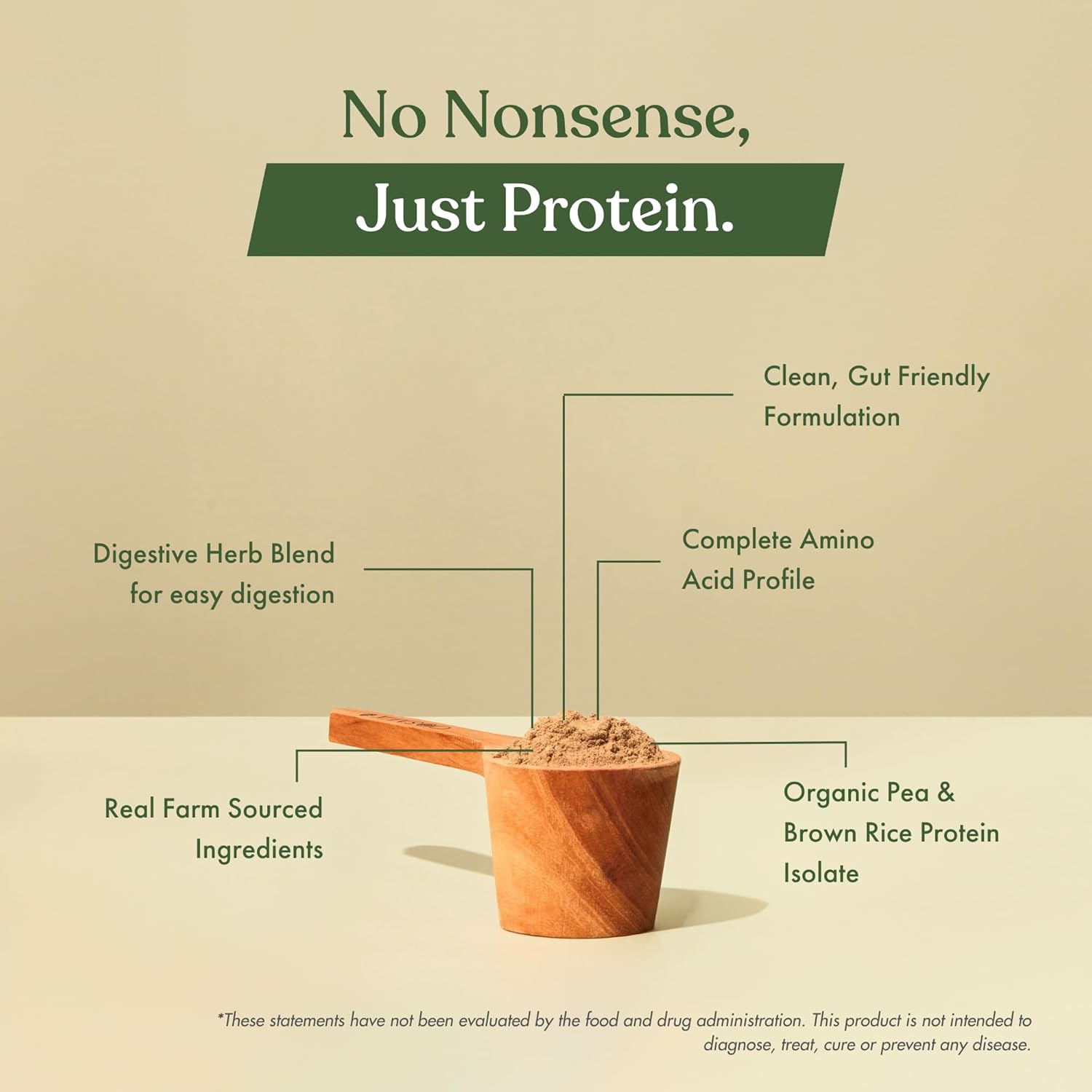 Organic Brown Rice & Pea Isolate Plant Protein Powder with Real Kerala Vanilla Bean - 24G Protein/Serving, Easy Digestion - Gluten & Lactose Free - 500 G Pack