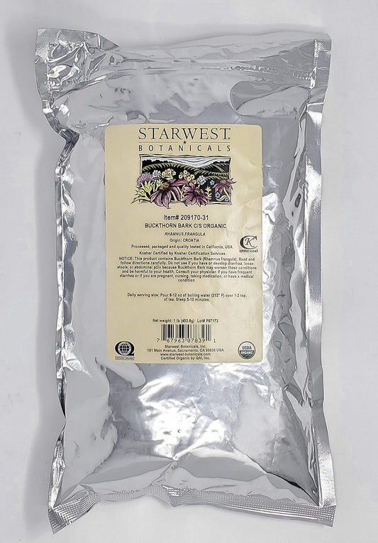 Organic Buckthorn Bark C/S by Starwest Botanicals - Natural and Sustainably Sourced