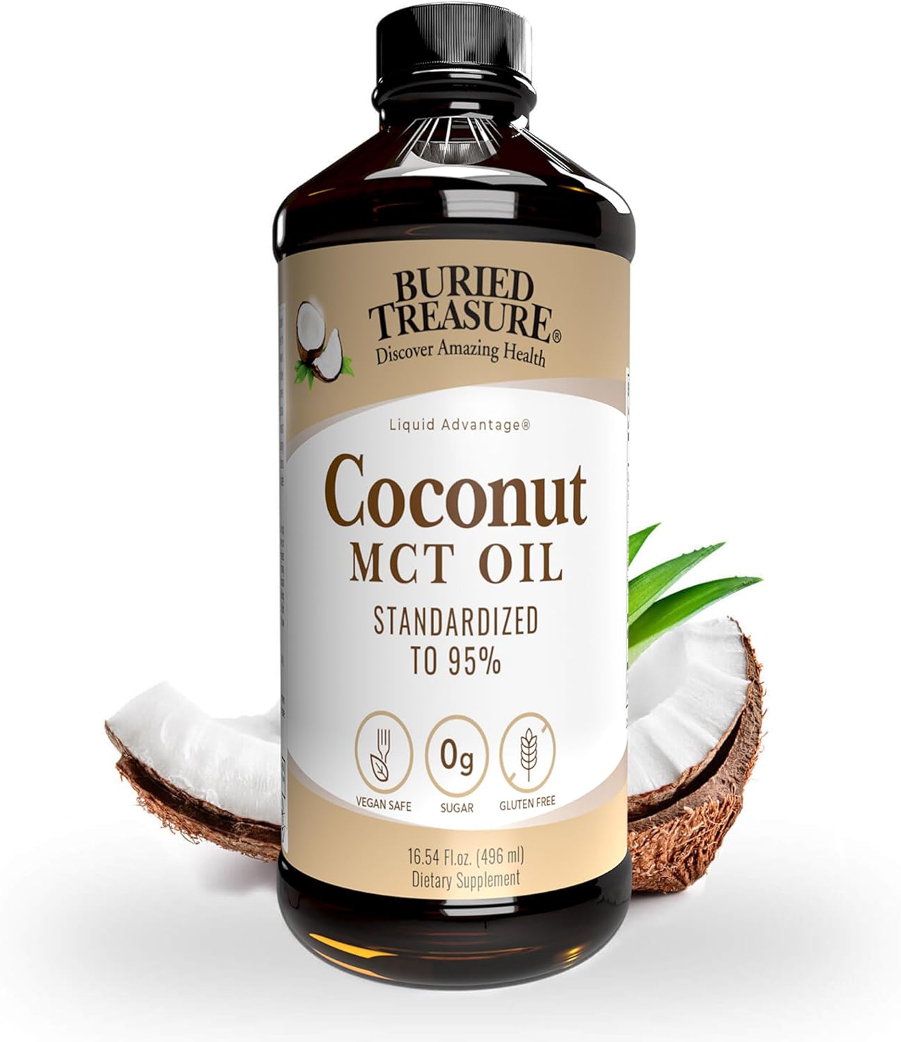 Organic Buried Treasure MCT Coconut Oil - 16.54 Fl Oz - Pure & Natural - Cold Pressed - Keto Friendly