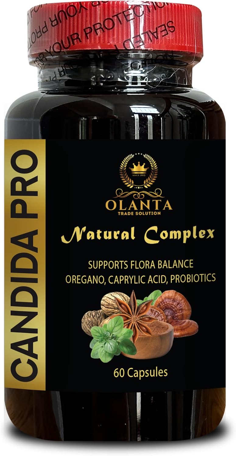 Organic Candida Support Complex - Oregano Oil, Wormwood, Black Walnut Capsules - Detox & Balance - 60 Capsules
