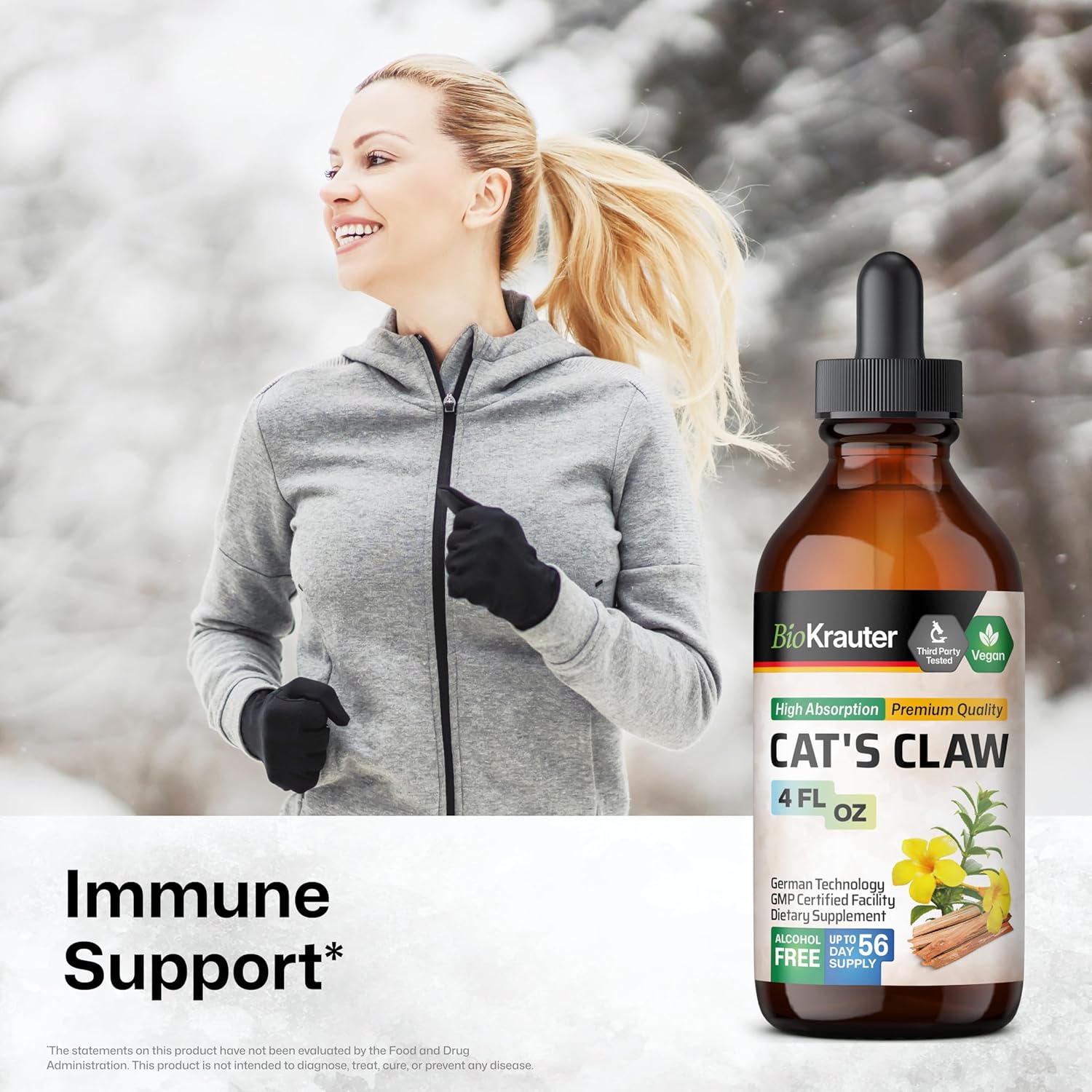 Organic Cats Claw Tincture and Stinging Nettle Capsules Combo - 4 Fl. Oz. & 250 Count