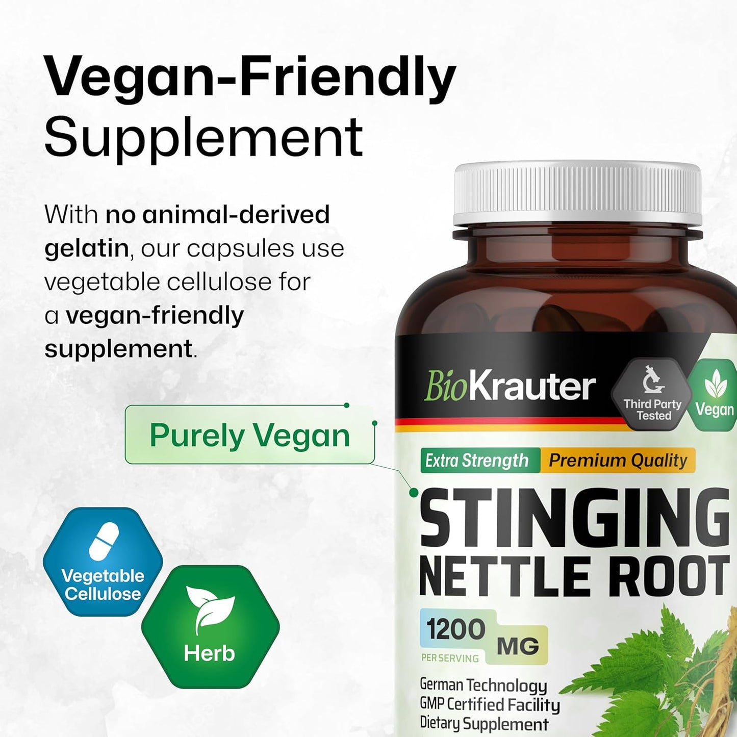 Organic Cats Claw Tincture and Stinging Nettle Capsules Combo - 4 Fl. Oz. & 250 Count