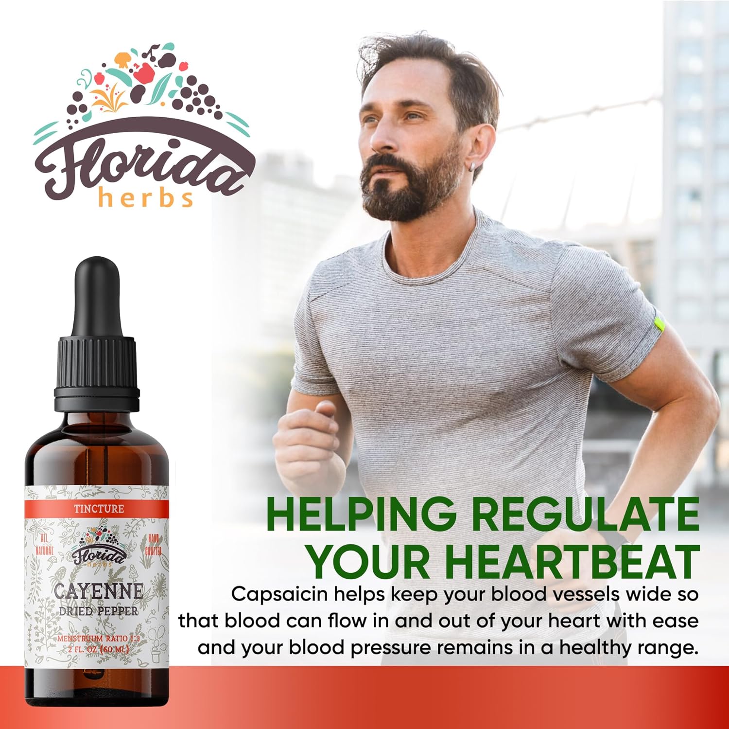 Organic Cayenne Tincture Extract - Non-GMO Dried Pepper in Vegetable Glycerin - 2 oz Bottle - Florida Herbs