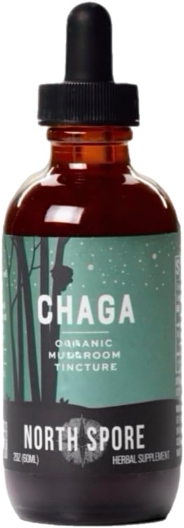 Organic Chaga Mushroom Tincture for Energy & Wellness | Adaptogenic Superfood Drops | Dual Extract Blend, 100% Fruiting Bodies | Non-GMO, Vegan - 2oz
