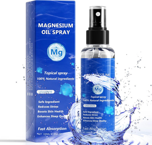 Organic Chamex Magnesium Oil Spray, 3.38OZ - Pure & Extra Strength for Skin & Body - Easy Absorption