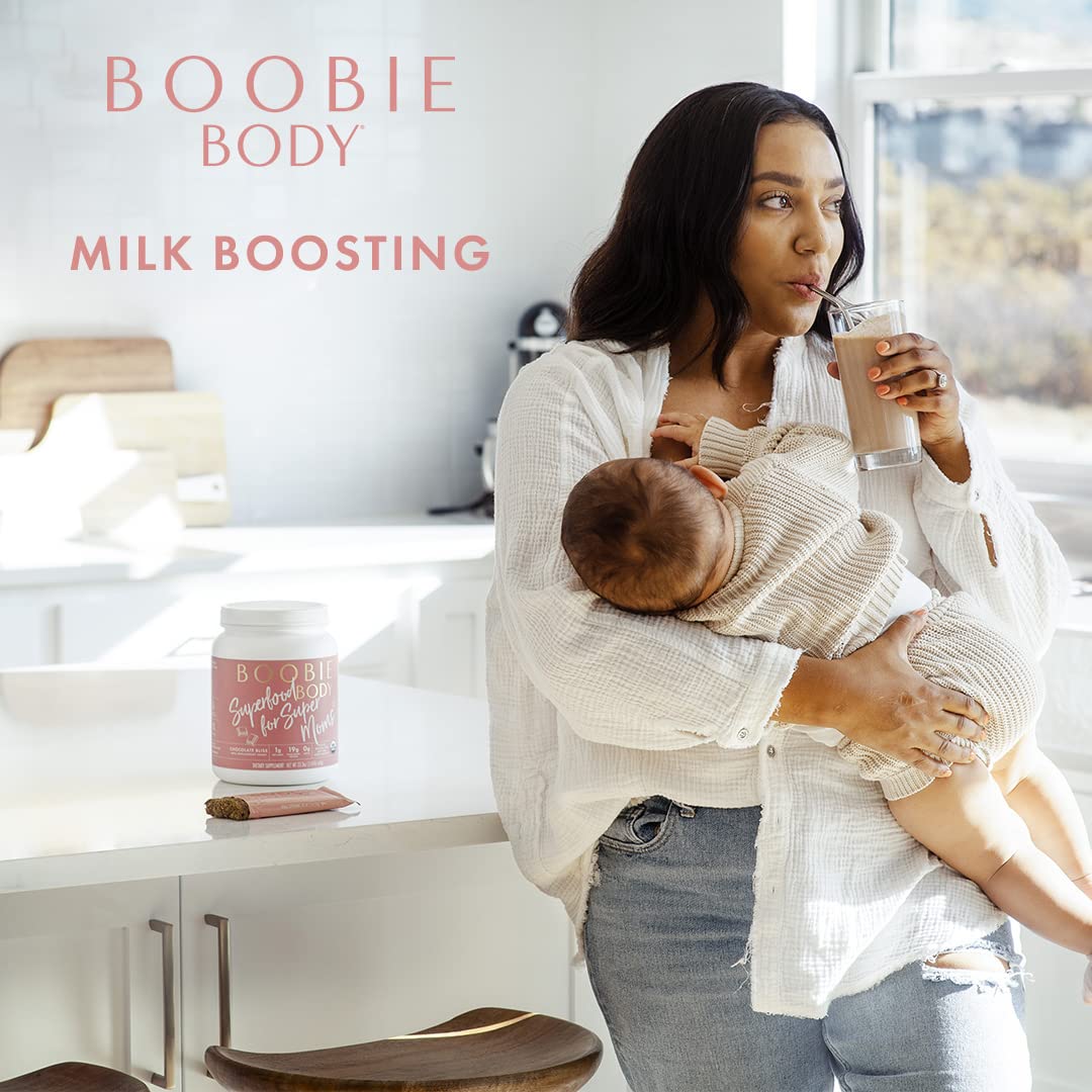 Organic Chocolate Bliss Superfood Protein Shake for Moms, Pregnancy & Lactation Support - Dairy-Free, Gluten-Free, Vegan with Probiotics (20 Servings)