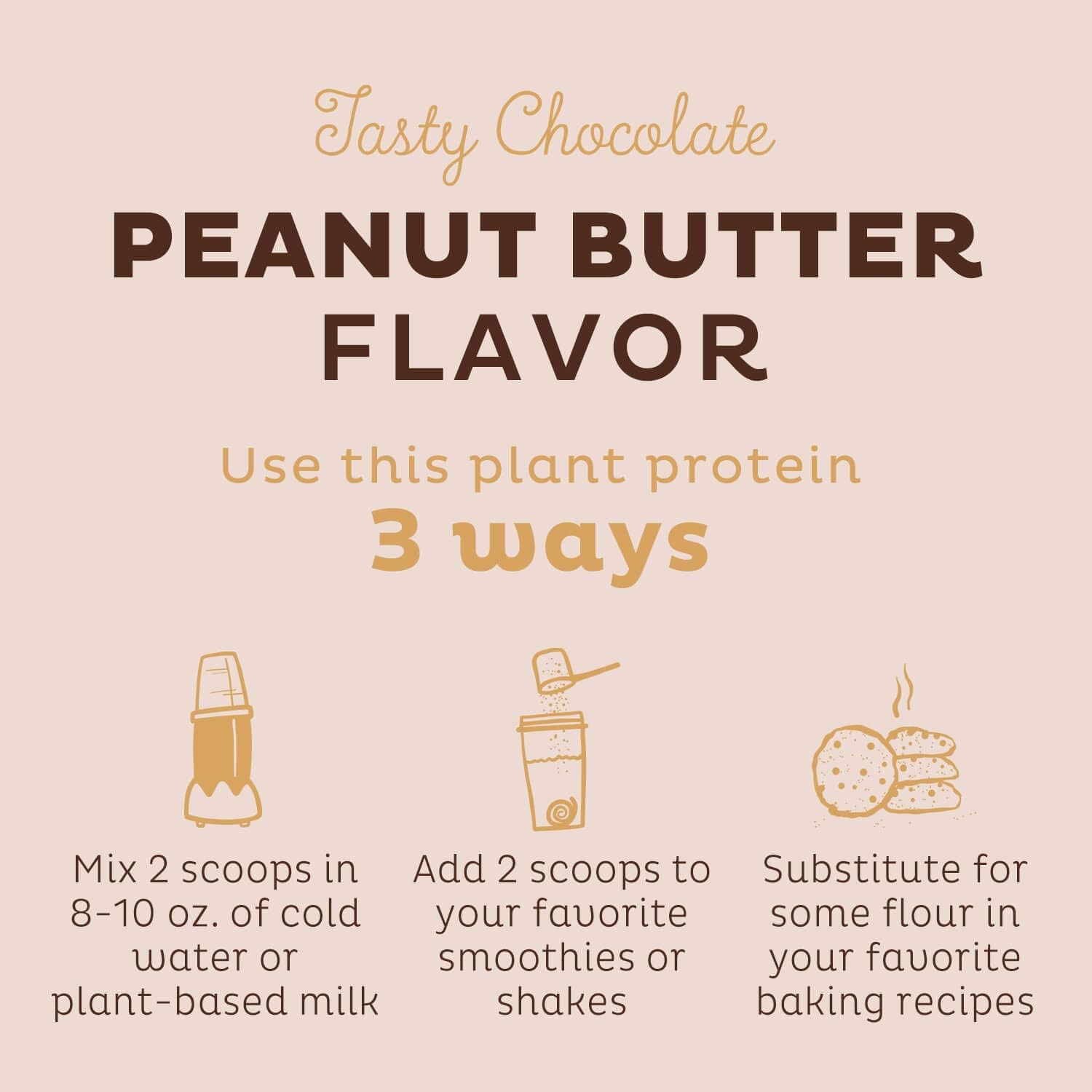 Organic Chocolate Peanut Butter Vegan Protein Powder - Low Carb Pea Blend with Vitamins & Minerals - Keto, Dairy & Soy Free - 10 Servings