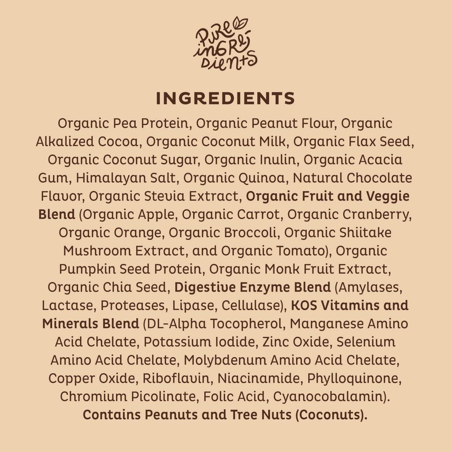 Organic Chocolate Peanut Butter Vegan Protein Powder - Low Carb Pea Blend with Vitamins & Minerals - Keto, Dairy & Soy Free - 10 Servings