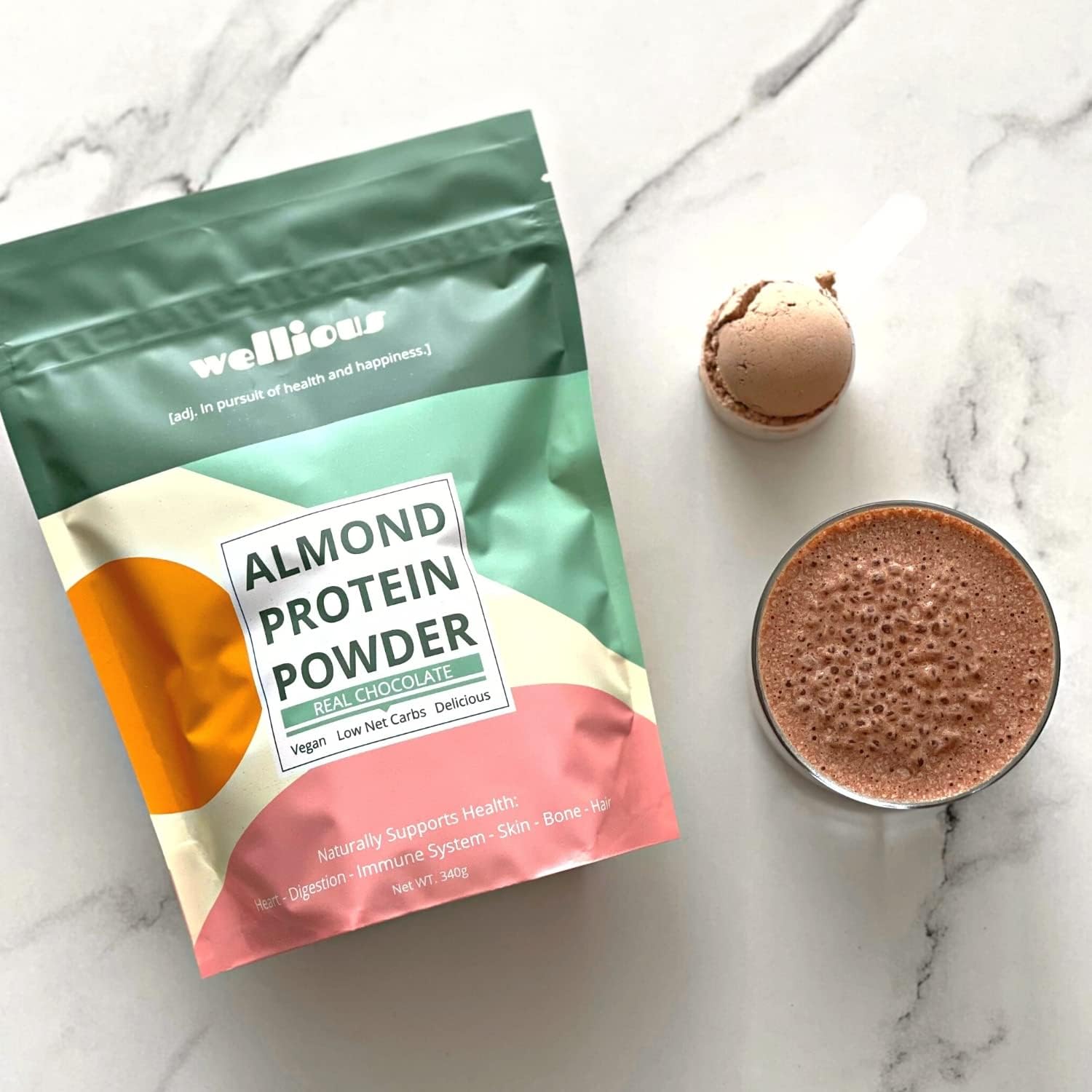 Organic Chocolate Vegan Protein Powder - Dairy Free, High Fiber, Keto Friendly, Non-Dairy Supplement for Gut Health
