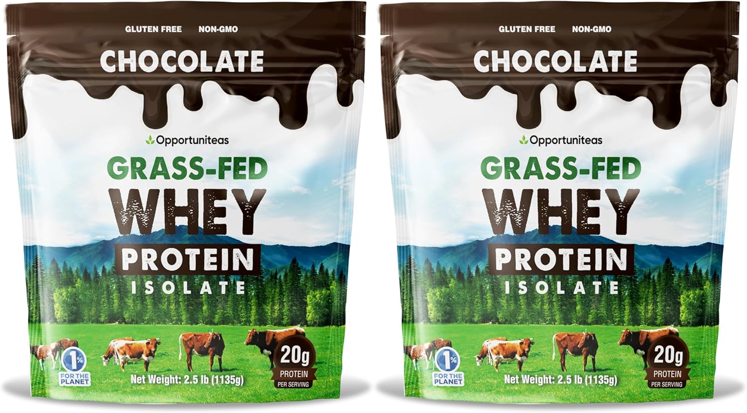Organic Chocolate Whey Protein Isolate Powder - 20g Protein, Hormone-Free, Non GMO - 5lb