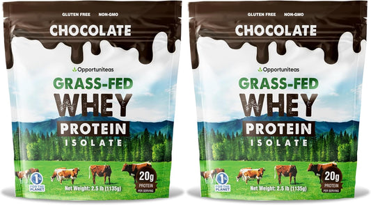 Organic Chocolate Whey Protein Isolate Powder - 20g Protein, Hormone-Free, Non GMO - 5lb