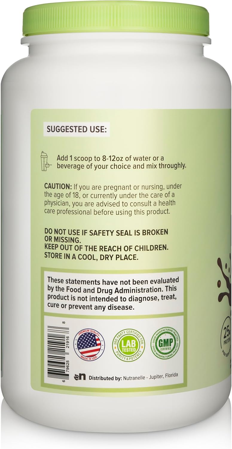 Organic Chocolate Whey Protein Powder with 25g Whey Isolate & Concentrate/Serving - Digestive Enzymes for Muscle Growth & Recovery - Sugar-Free Shake