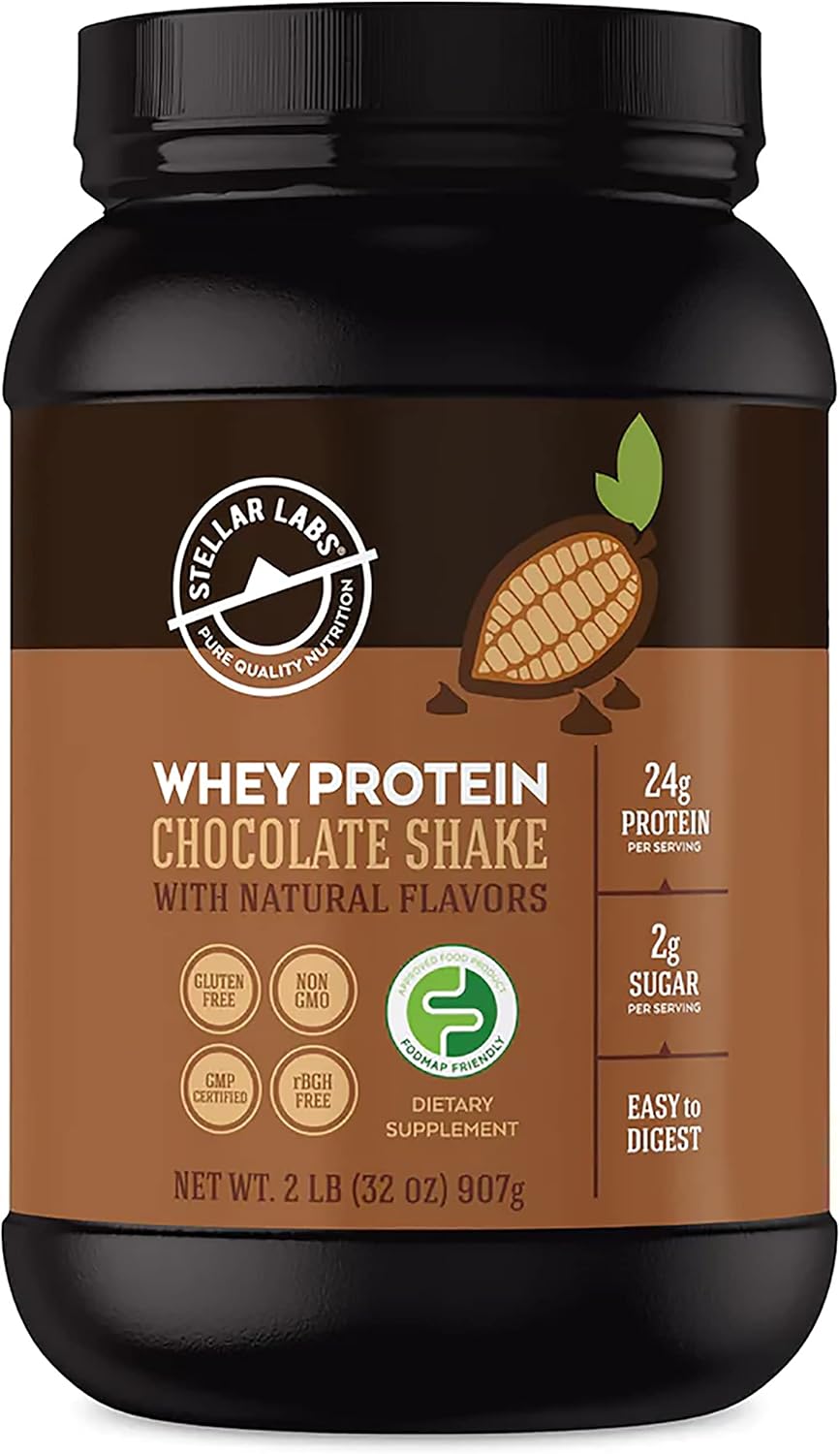 Organic Chocolate Whey Protein Powder with BCAA's & Whey Isolate | Low FODMAP, Non GMO, Gluten Free, Keto | Natural Post Workout Shakes