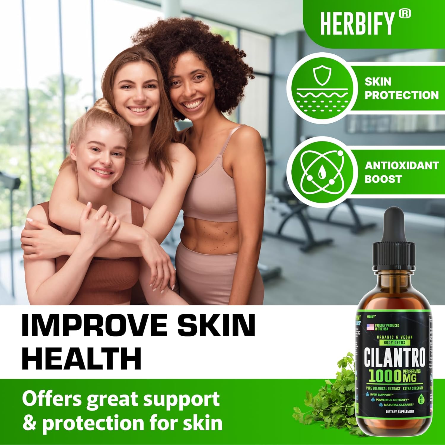 Organic Cilantro Tincture - Detox Supplement with Antioxidants - USA Made Cleanse Support - 4 Fl Oz Extract