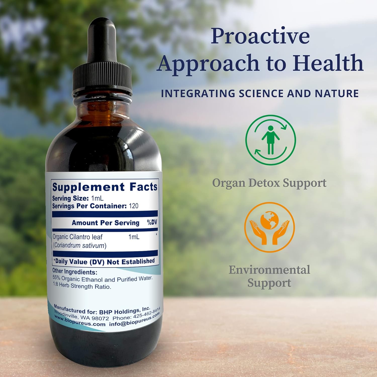 Organic Cilantro Tincture - Powerful Botanical Extract for Immune Support, Detox, Gut Health - 4 fl oz