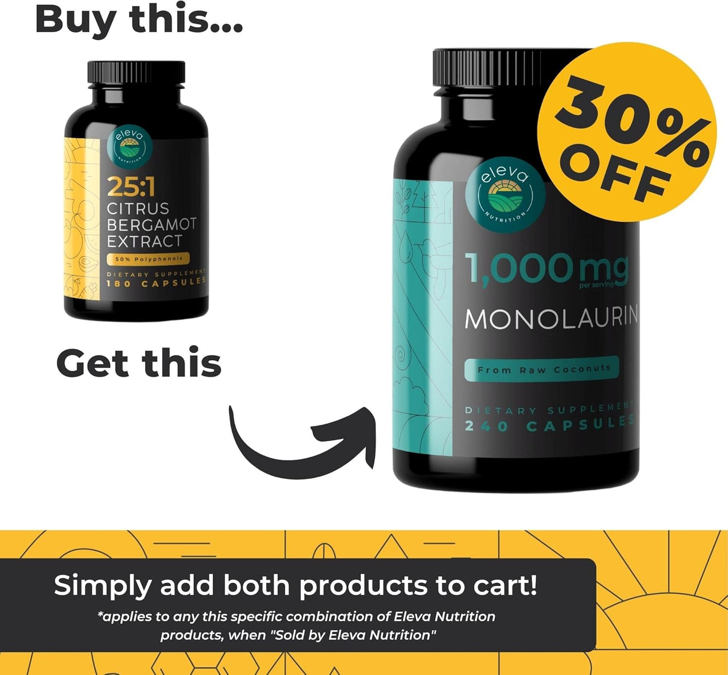 Organic Citrus Bergamot Extract Capsules 1000mg - High Cholesterol Supplement with 50% Polyphenols, Black Pepper - Vegan, Non-GMO - 180 ct.