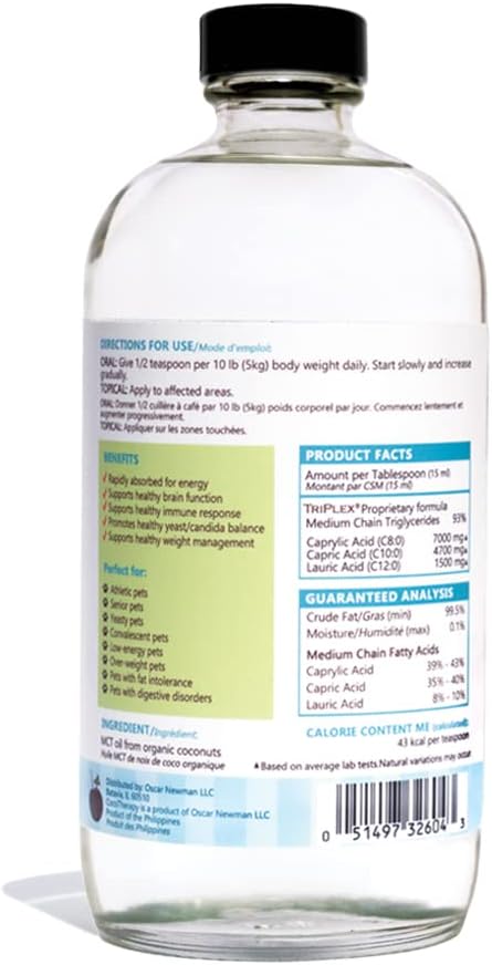 Organic CocoTherapy Triplex MCT-3 Oil - 100% Pure & Natural - Non-GMO - 16 oz Bottle