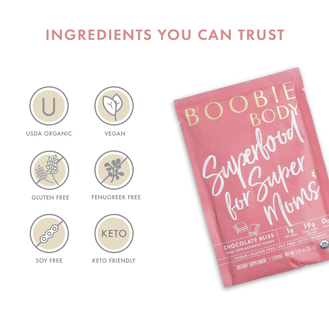 Organic Coffee Caramel Superfood Protein Shake for Pregnancy & Motherhood - 19g Protein, Vegan, Zero Sugar - 10 Packets
