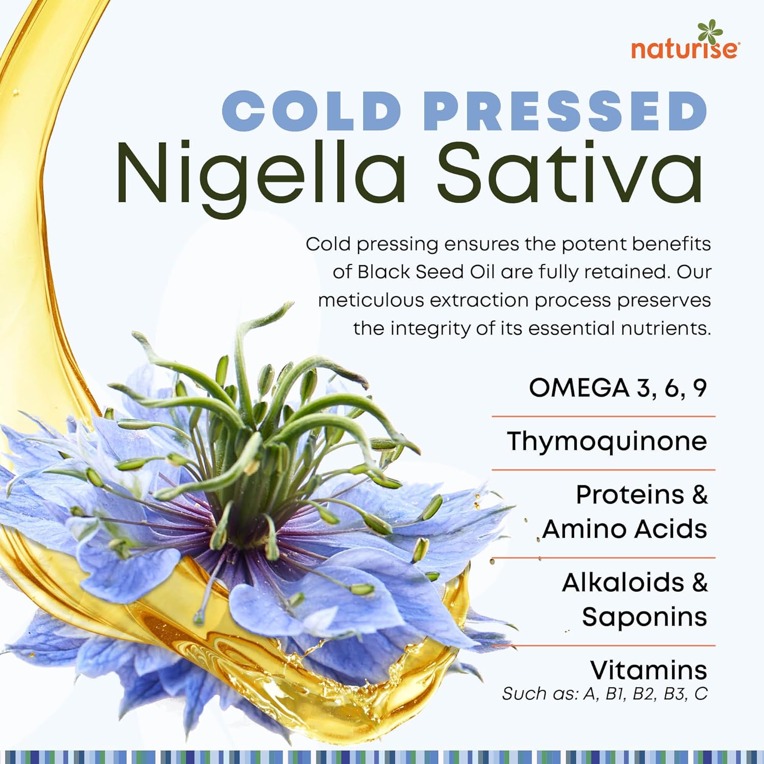Organic Cold Pressed Black Seed Oil for Hair, Skin & Wellness - Vegan & Gluten Free - 4 Fl Oz. Bottle