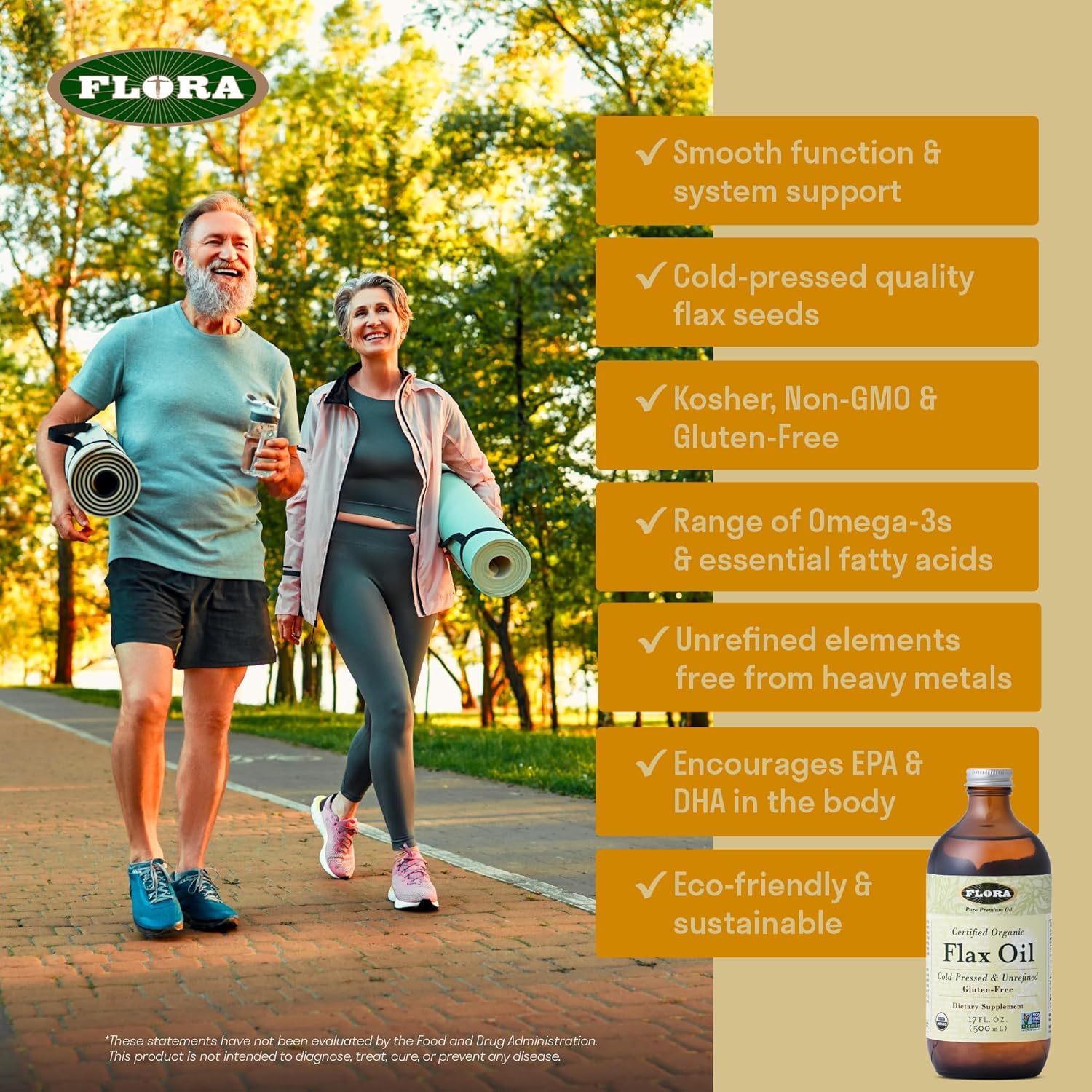 Organic Cold Pressed Flax Seed Oil - Non-GMO, Gluten-Free, Kosher Omega Blend - 32 oz Amber Glass Bottle - Essential Fatty Acids for Wellness