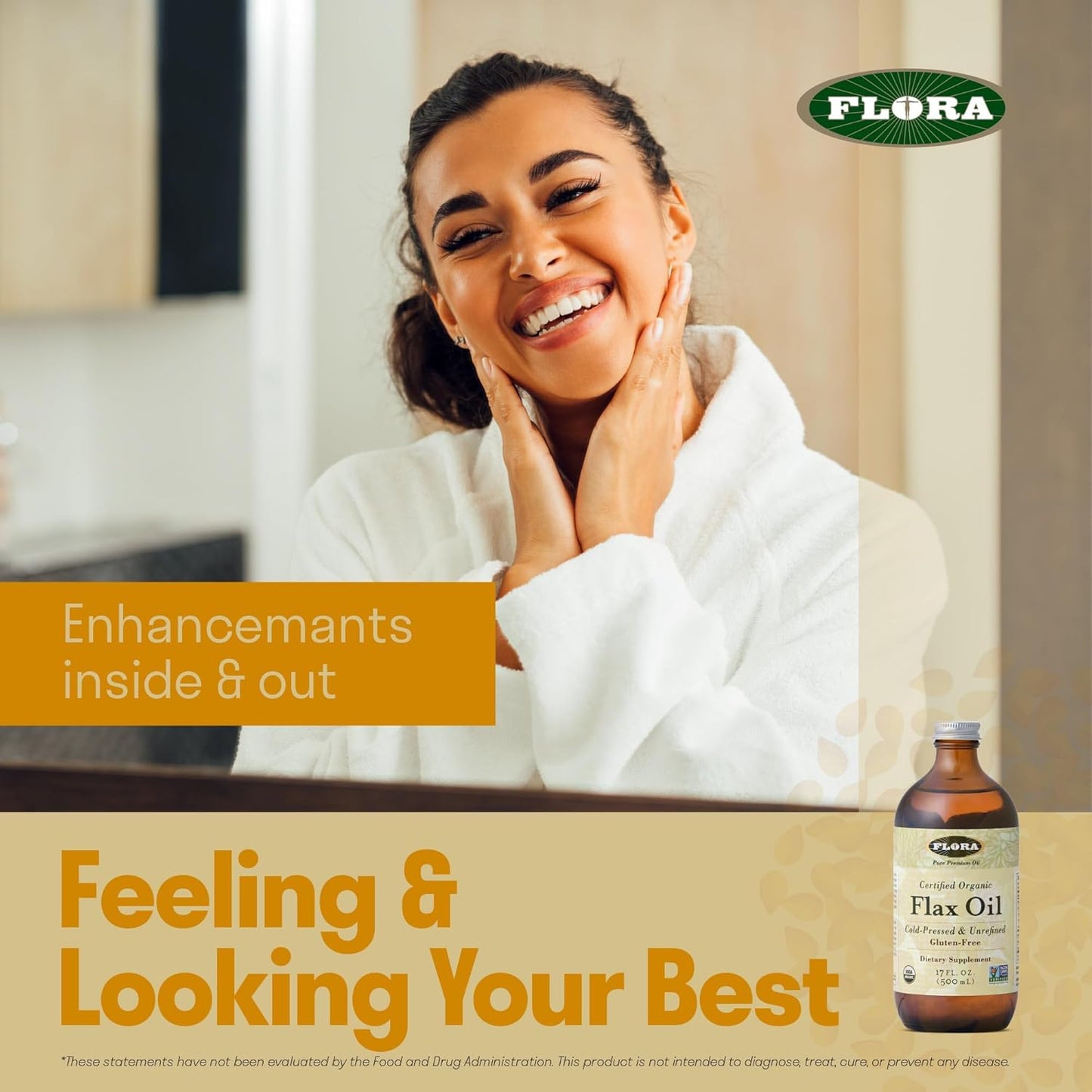 Organic Cold Pressed Flax Seed Oil - Non-GMO, Gluten-Free, Kosher Omega Blend - 32 oz Amber Glass Bottle - Essential Fatty Acids for Wellness
