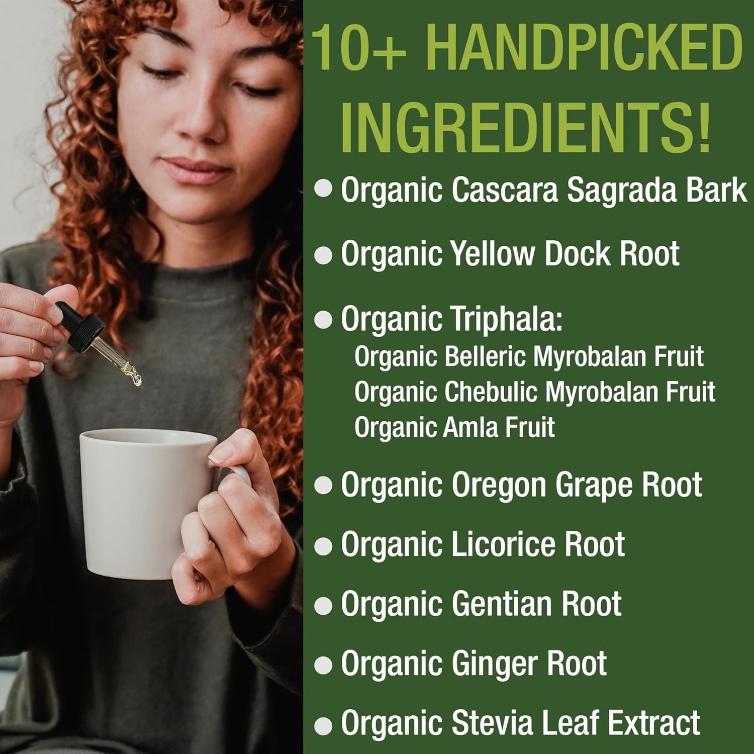 Organic Colon Cleanse Liquid Drops - Vegan & Kosher Detox Supplement with Gentle Herbal Ingredients - USDA Certified