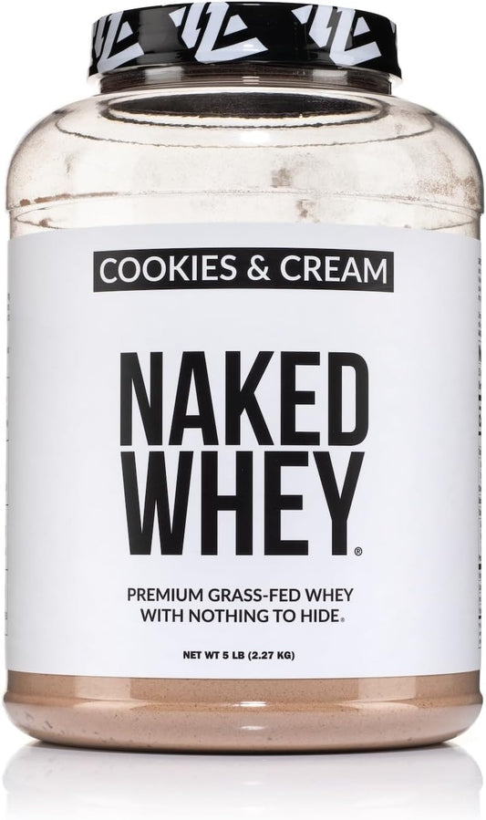 Organic Cookies and Cream Grass-Fed Whey Protein Powder - Non-GMO, Gluten-Free, 52 Servings