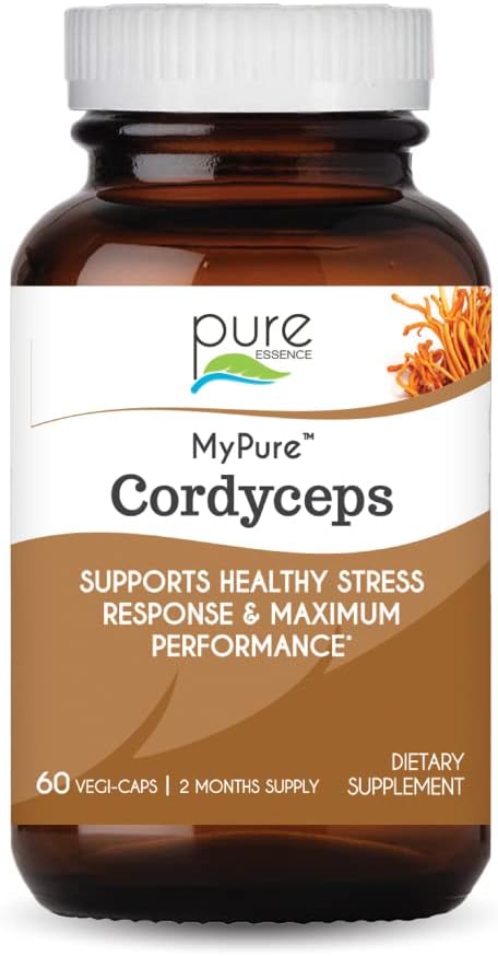 Organic Cordyceps Mushroom Supplement for Immune Support and Stress Relief - 100% Real Extract - Energy Booster for Adults - 60 Capsules