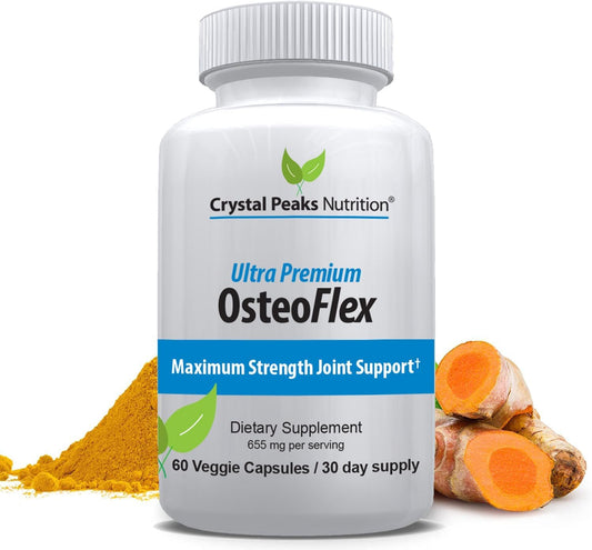 Organic Curcuminoids Osteoflex with Turmeric & Bioperine for Joint Support - 60 Capsules, 30-Day Supply
