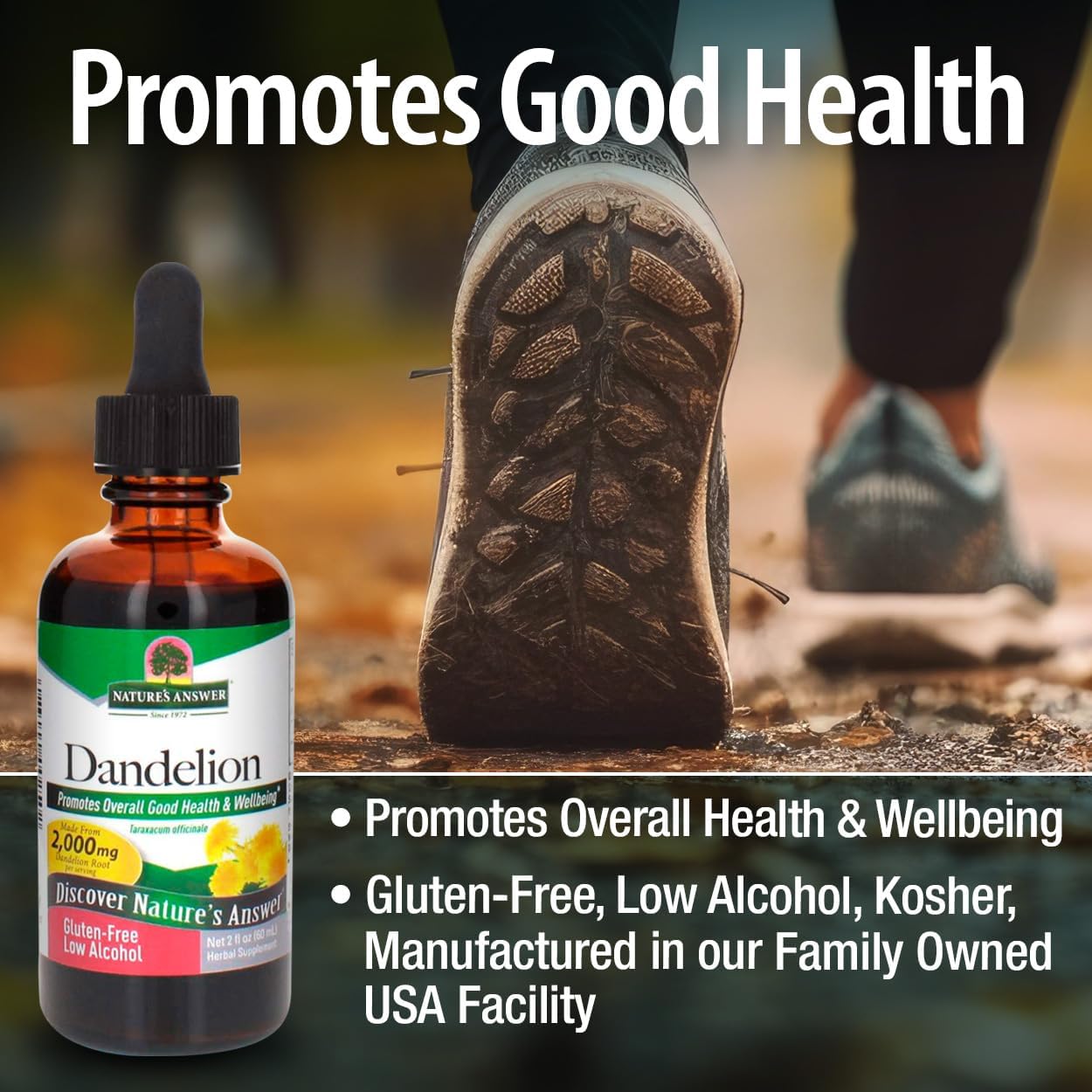 Organic Dandelion Root Extract Supplement - 2 Oz Bottle, Liver & Detox Support, Made in USA, Kosher & Gluten Free