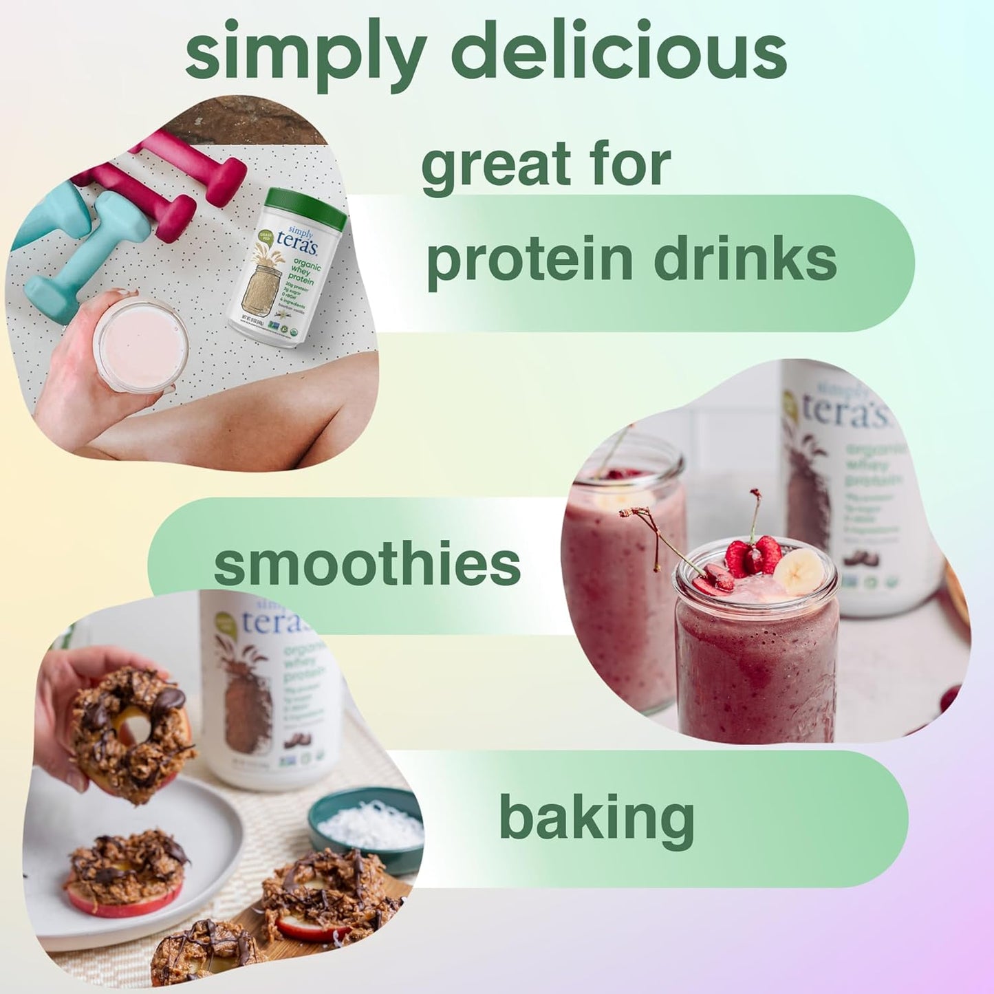 Organic Dark Chocolate Whey Protein Powder by Simply Tera