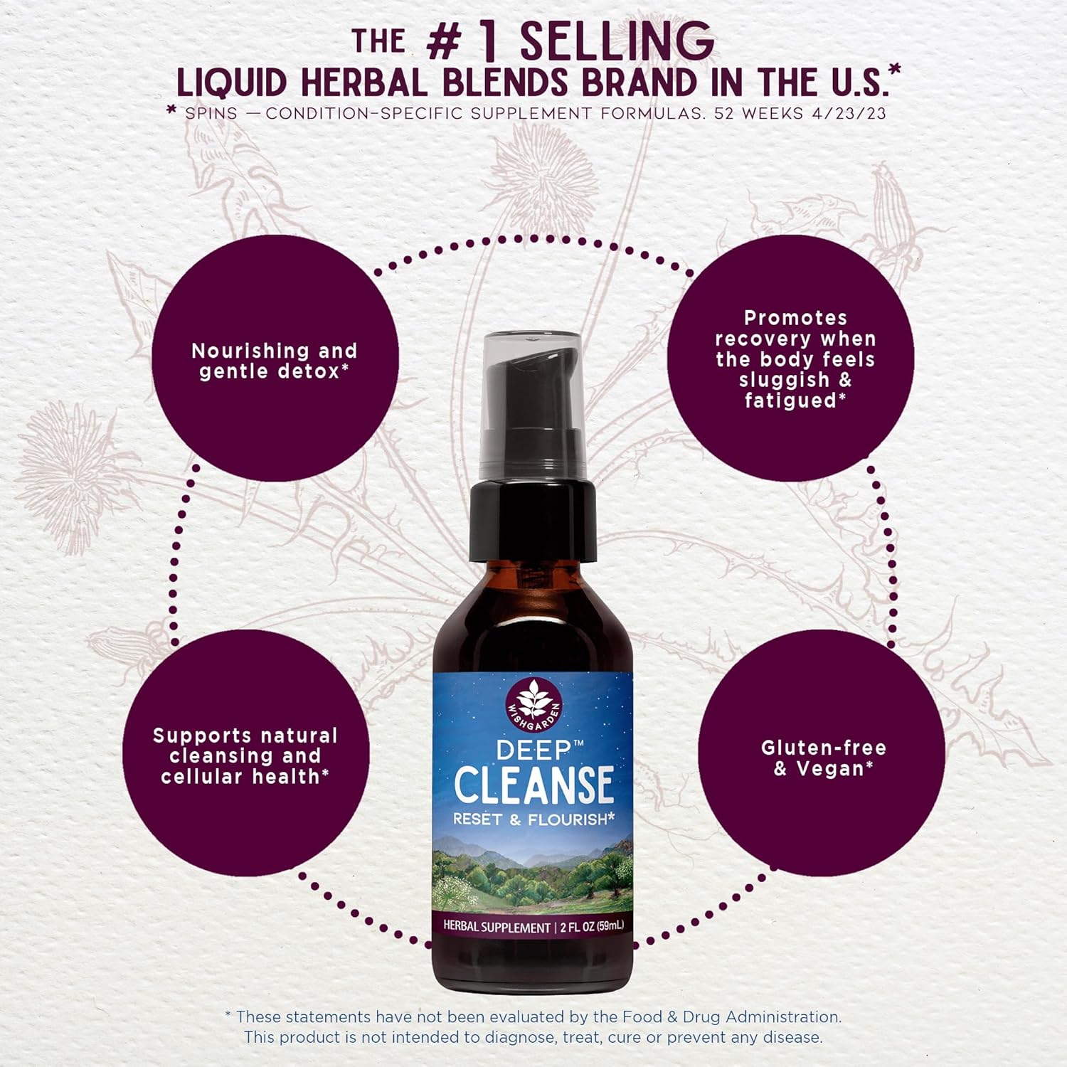 Organic Deep Cleanse Herbal Supplement with Milk Thistle & Burdock Root for Organ Health - 2oz