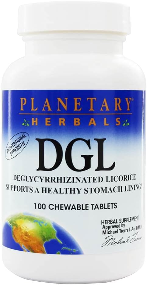 Organic DGL Licorice Tablets by Planetary Herbals - 100 Count