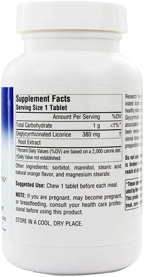 Organic DGL Licorice Tablets by Planetary Herbals - 100 Count