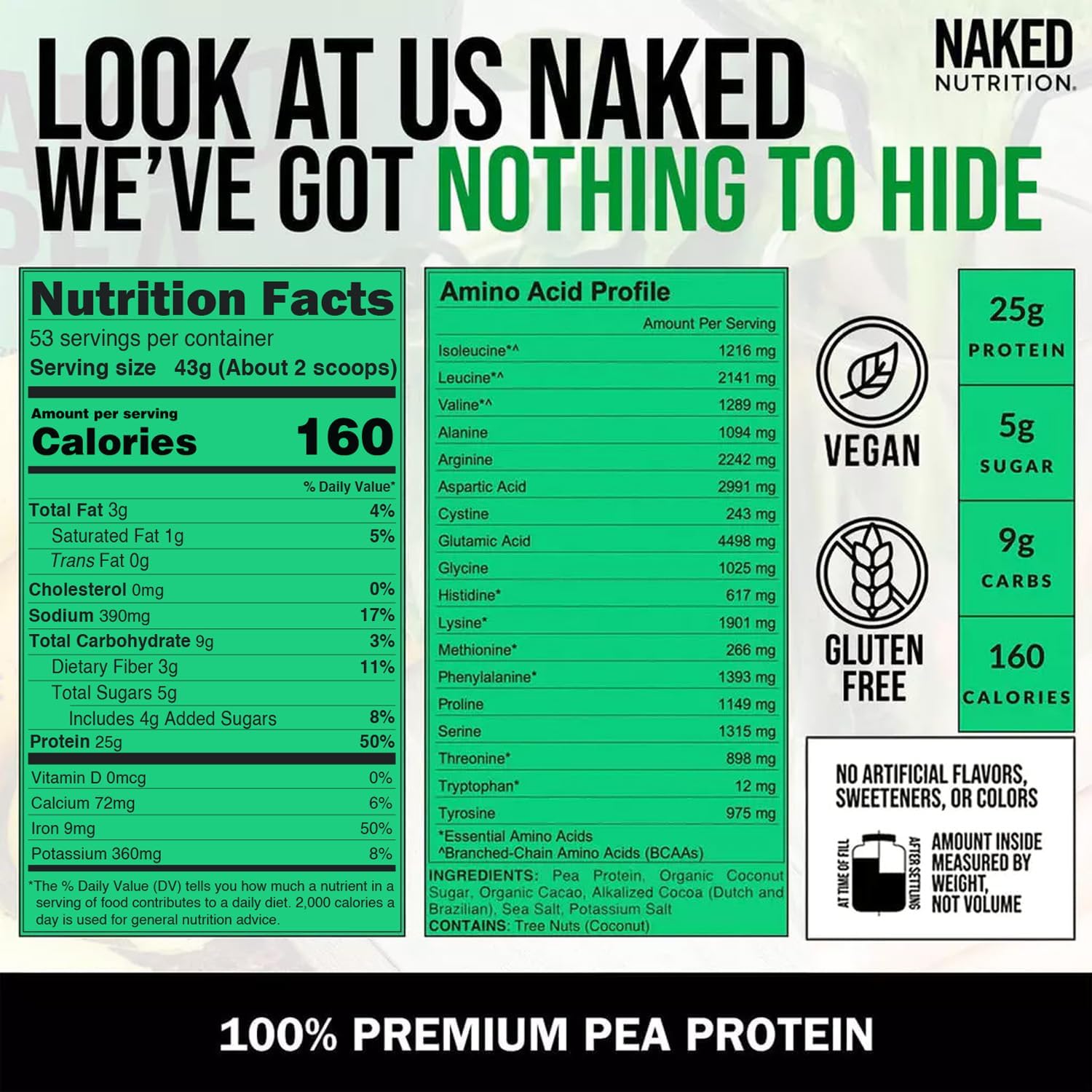 Organic Double Chocolate Pea Protein Powder - US & Canadian Farms, GMO-Free, Soy-Free, Gluten-Free, Muscle Growth and Recovery - 53 Servings