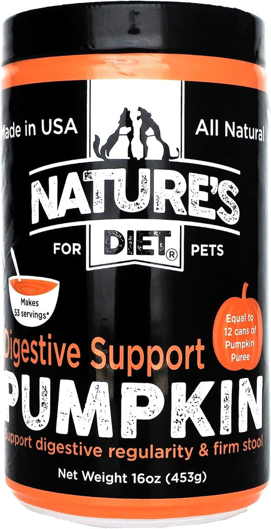 Organic Dried Pumpkin Powder for Pets - Natural Digestive Support and Fiber for Firm Stool (16 oz)