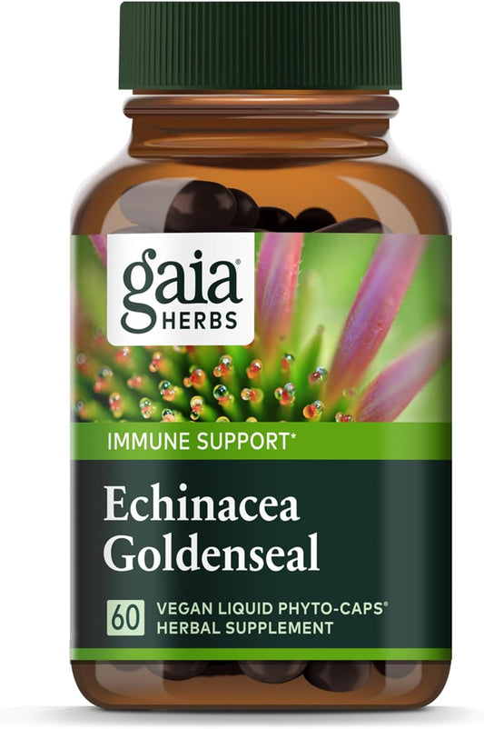 Organic Echinacea Goldenseal Supplement for Healthy Respiratory System - 60 Vegan Capsules